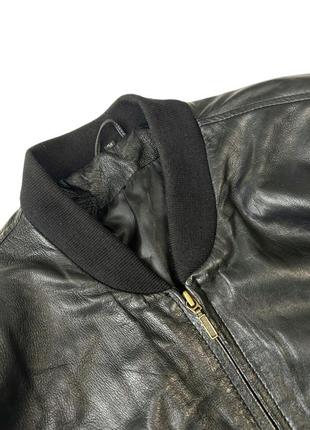 Винтажная кожаная куртка бомбер5 фото