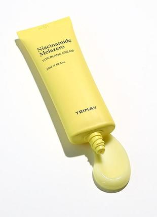Осветляющий крем с ниацинамидом и витаминным комплексом trimay niacinamide melazero vita blanc cream, 50 мл.2 фото