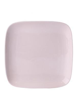 Тарелка подставная квадратная из фарфора 20 см большая белая плоская тарелка1 фото