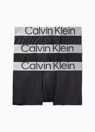 Оригінальні низькі боксери calvin klein reconsidered steel micro 3-pack trunk