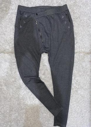 Брендовые прогулочные серые штаны унисекс с матней lure-2  размер указан хл