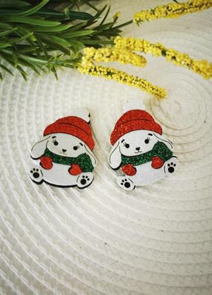 Заколка для волосся зайченя в шапці