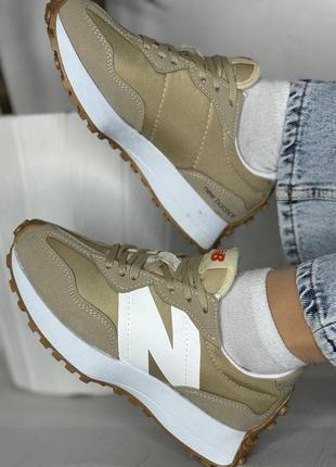 Кроссовки new balance женские 327 beige4 фото