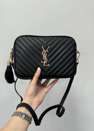 Сумка saint laurent lou quilted camera bag black/gold