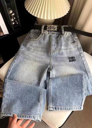 Стильные демисезонные джинсы для девочек2 фото