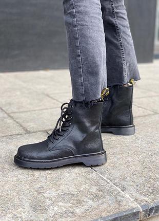 Ботинки dr. martens classic black (замш) черевики