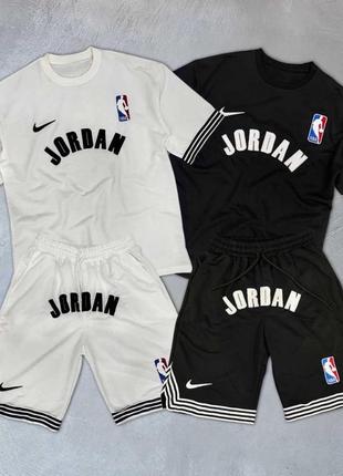 Мужской летний спортивный костюм комплект футболка и шорты nike jordan nba