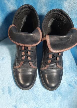 Ботики ботинки на каблуке синий5 фото