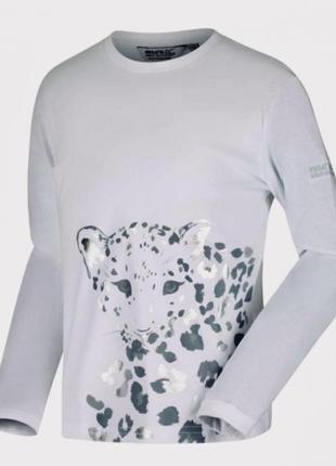 Лонгслив хлопковый с объёмным принтом леопарда regatta great outdoors (англия)