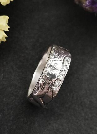 Серебряное кольцо, поцелуй, 925, черненое серебро