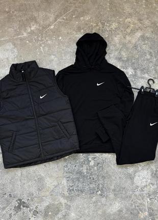 3в1 мужской спортивный костюм комплект с жилеткой nike