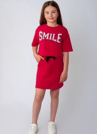 Комплект для девушек футболка + юбка1 фото