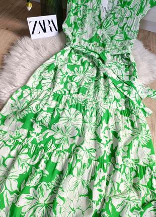 Платье с цветочным принтом от zara, размер l-xl3 фото