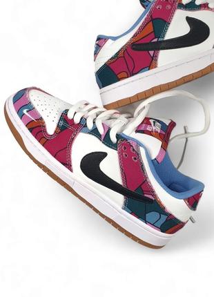 Кроссовки nike sb dunk low × parra7 фото