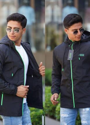 Мужская куртка ветровка премиум качества в стиле hugo boss