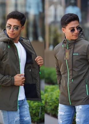 Мужская куртка ветровка премиум качества в стиле hugo boss