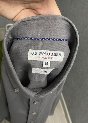 Серая рубашка от бренда u.s.polo assn5 фото