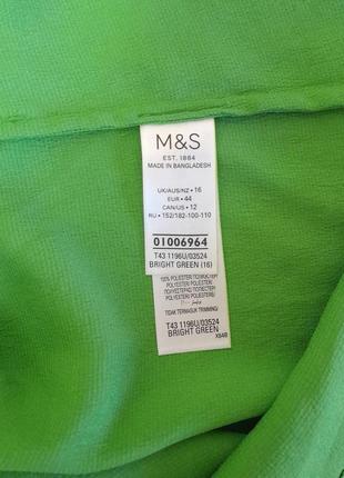 Шифонова блузка зеленого кольору peruna marks &amp; spencer made in bangladesh з биркою7 фото