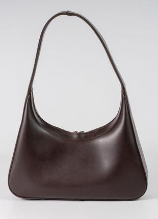 Жіноча сумка коричнева сумка трапеція коричнева сумочка на плече сумка багет1 фото