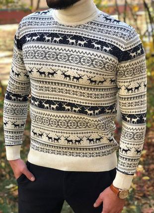 Мужской свитер с оленями.новогдний подарок.3 фото