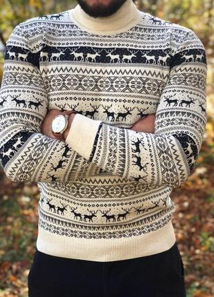 Мужской свитер с оленями.новогдний подарок.4 фото