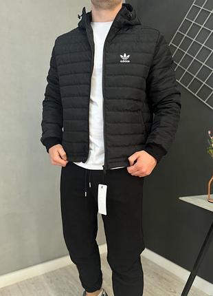 Чоловіча осіння весняна демісезонна куртка чорна mars adidas