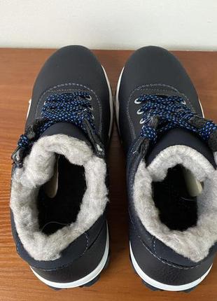 Ботинки мужские зимние темно синие - черевики чоловічі зимові темно сині8 фото