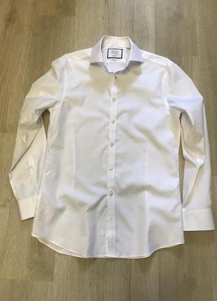 Рубашка белая мужская классическая slim fit non iron 15 1/26 фото