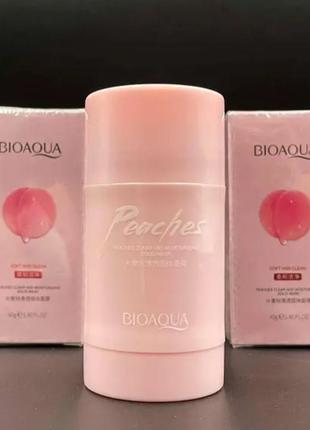 Маска-стек с персиком «увлажнение и очистка» bioaqua peaches clear and moisturizing solid mask, 40 г