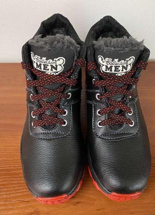 Ботинки мужские зимние подростковые черные - черевики зимові підліткові чоловічі чорні4 фото