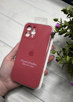 Чохол на iphone 12 pro max про квадратні борти чохол на айфон silicone case full camera на apple1 фото