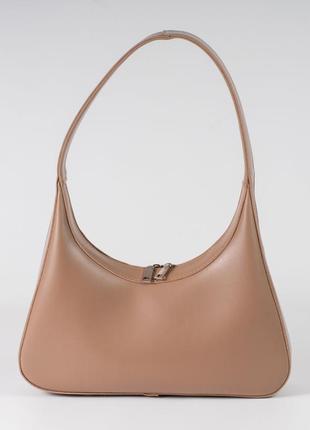 Женская сумка мягко сумка трапеция мокко сумочка на плечо сумка багет1 фото