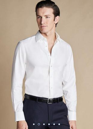 Рубашка белая мужская классическая slim fit non iron 15 1/2