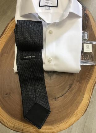 Краватка галстук 100% шовк оригінал бренд cerruti 1881 графіт2 фото