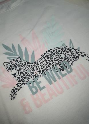 Футболка с леопардом be wild &beautiful l-xl3 фото