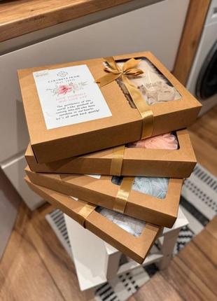 Подарунковий набір рушників + мочалка