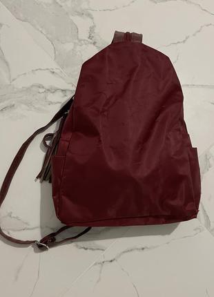 Базовый рюкзачок темно-красно цвета (бордо)1 фото