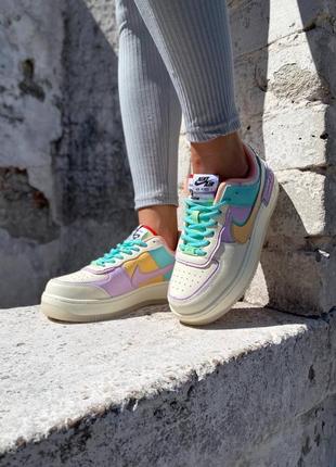 Женские кроссовки nike air force 1 shadow beige purple7 фото