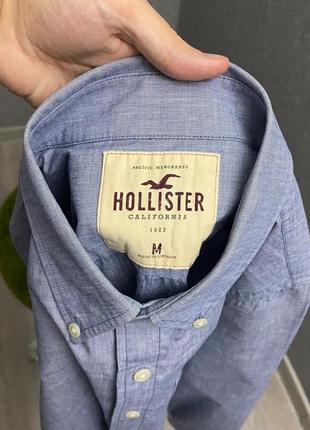 Блакитна сорочка від бренда hollister5 фото