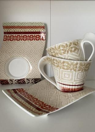 Villeroy & boch new wave caffe okavango чашка та блюдце limited edition1 фото