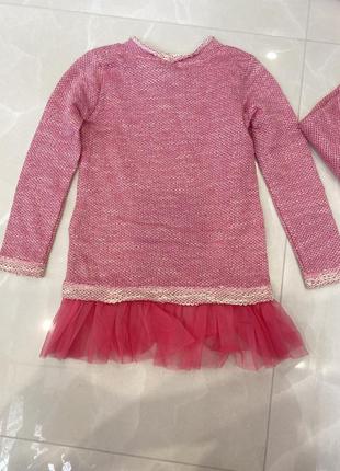 Туніка дитяча з фатином, тунічка дитяча,плаття дитяче,рожеве платтячко,сукня рожева на дівчинку,детское платье,нарядна сукня,сукня у садочок6 фото