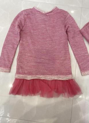 Туніка дитяча з фатином, тунічка дитяча,плаття дитяче,рожеве платтячко,сукня рожева на дівчинку,детское платье,сукня у садочок5 фото