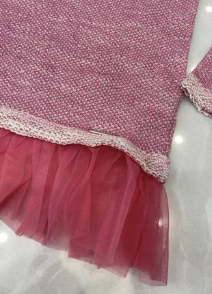 Туника детская с фатином, туника детская, платье детское, розовое платье, платье розовая на девочку,детское платье, платье в садик2 фото