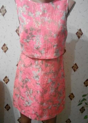 Яркое платье с иммитацией топа1 фото