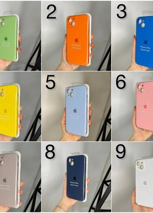 Чохол на iphone 15 плюс plus про квадратні борти чохол на айфон silicone case full camera на apple1 фото