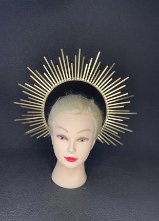 Корона на голову обруч ободок німб сонце сонця гало золота золотий жовтий