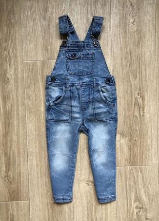 Джинсовый комбинезон 12-18 мем topomini