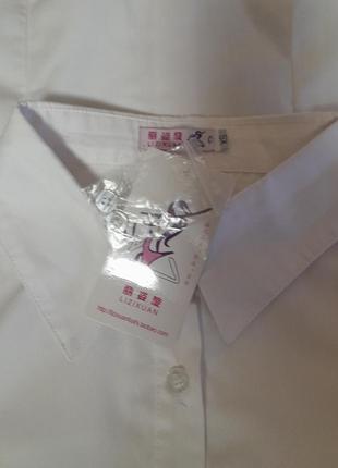 Стильная хлопковая рубашка приталенного кроя белого цвета lizixuan с биркой4 фото