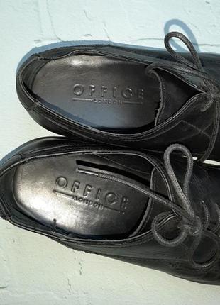 🎁1+1=3 фирменные кожаные черные мужские туфли office london, размер 425 фото