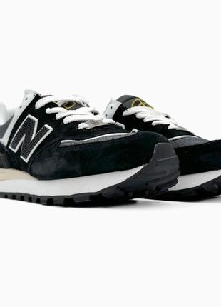 Мужские кроссовки new balance 574 legacy stone island black/white